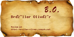 Brüller Olivér névjegykártya